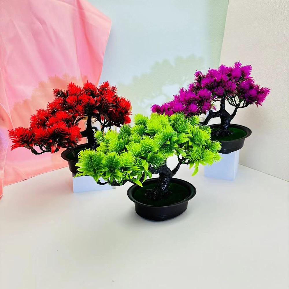 Pine Guests Greeting Artificial Tree Potted Plant For Garden And Display Office