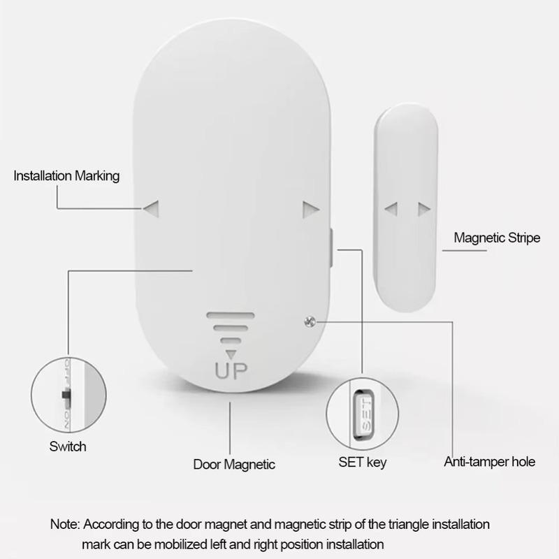 Magnetic Sensor Door Window Alarm Multifunctional Sturdy Burglar Alarm 130dB Door Window Open Sensor