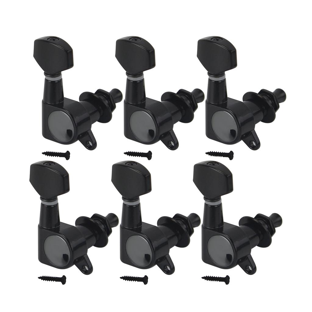 FLEOR 6PCS Electric Guitar String Tuning Keys Pegs Tuners Machine Heads 6R /6L Small Button