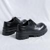 Casual Leather Men's Dress Shoes Big Head British Style Thick Soles Increase Wedding Groom Derby Platform Shoes for Men