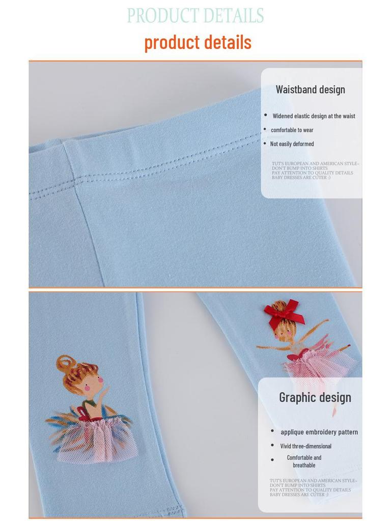 Dziewczęce bawełniane legginsy z dzianiny - Lekkie spodnie na wiosnę/jesień dla niemowląt i dzieci