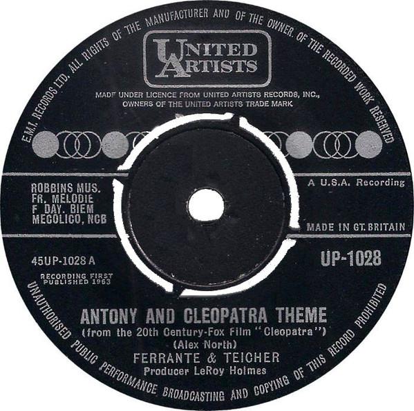 

7-дюймовая пластинка FERRANTE TEICHER Тема Антония и Клеопатры Цезарь UP1028 United Artists 1963 Великобритания Поп Б/у