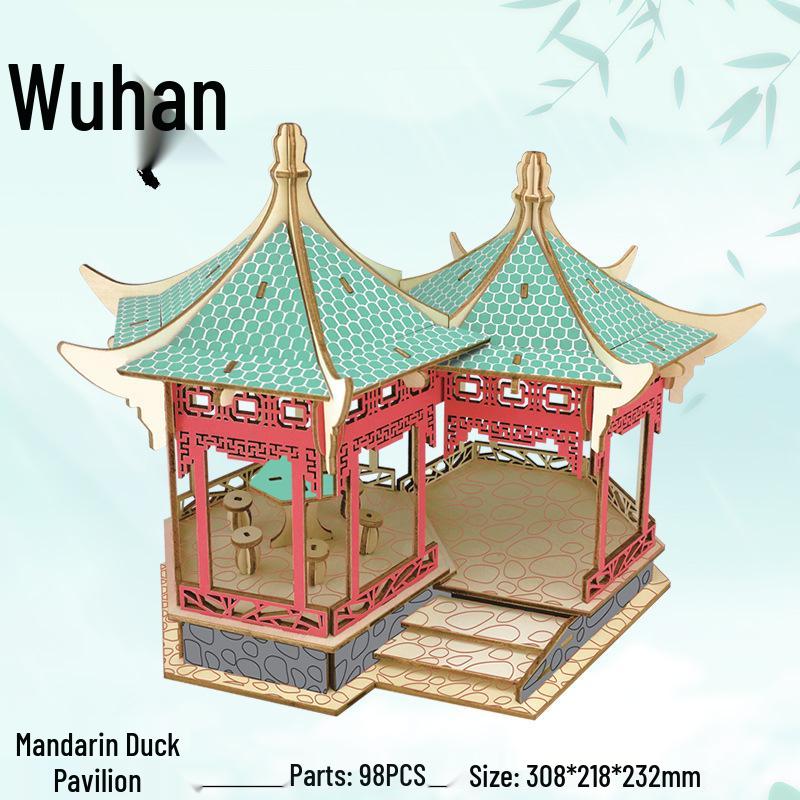Wuhan Yangtze Bridge DIY Wooden 3D Puzzle Model