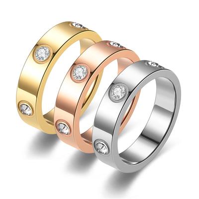 Bague Tendance Européenne et Américaine Lisse Diamant - Exclusivité en Ligne Style Célébrité