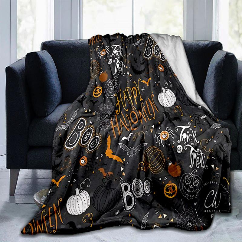 1pc Happy Halloween Soft, Decorative Blanket, Living Room, Travel, Camping, Car Blankets, Beach