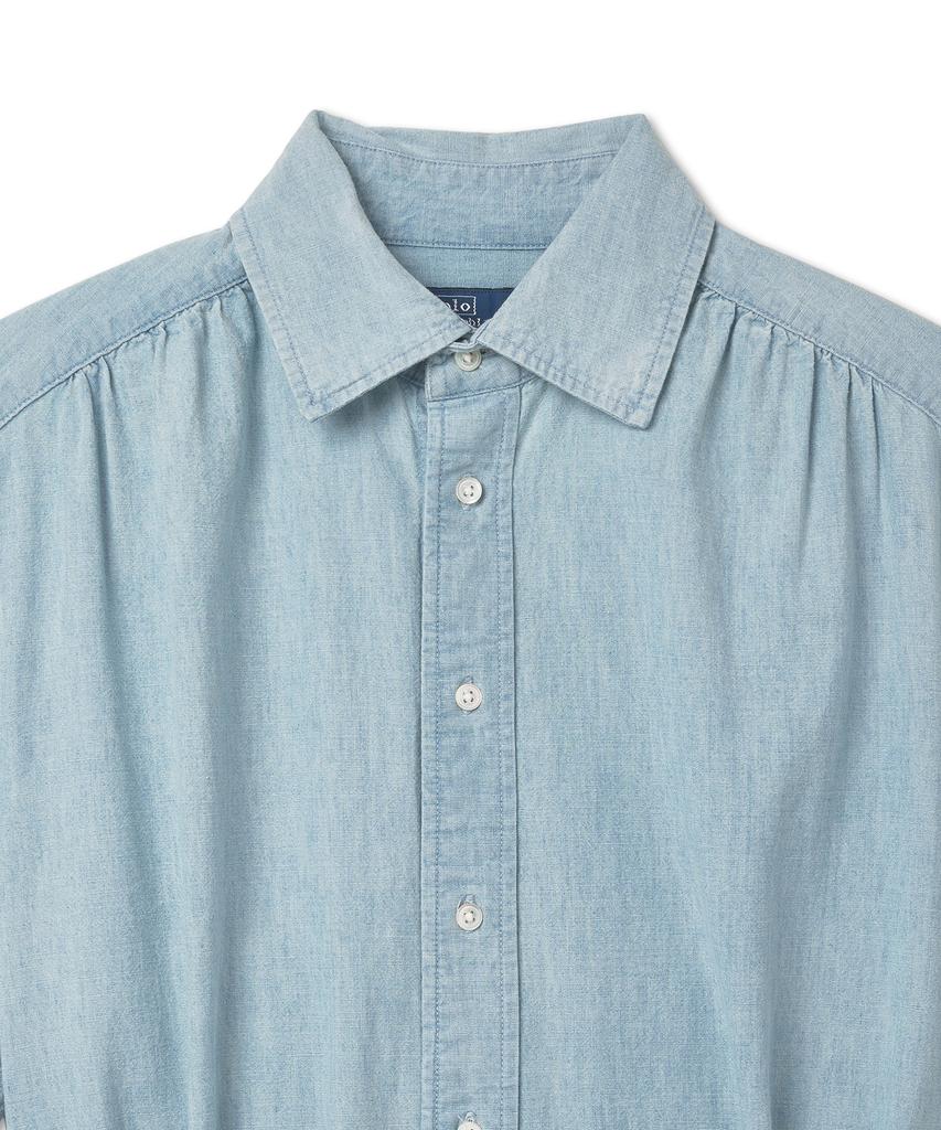 POLO RALPH LAUREN W Cotton Chambray Shirt Dress - Blue