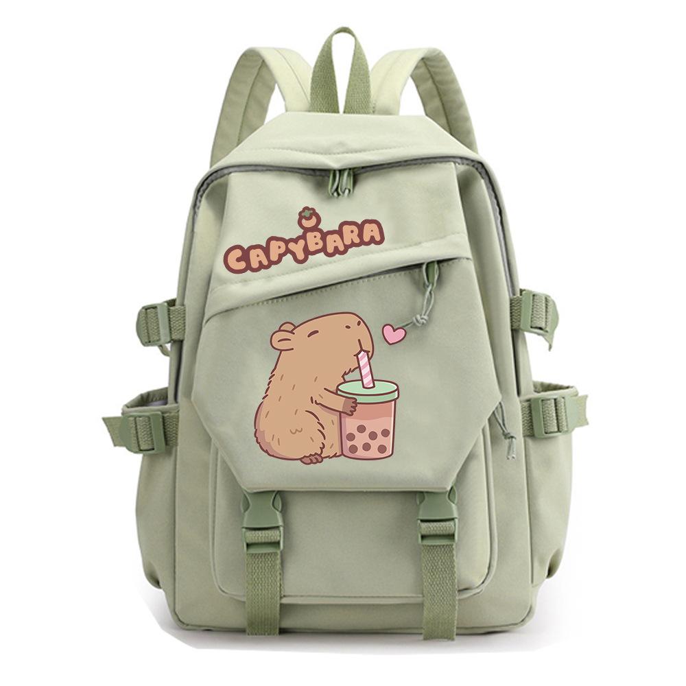 New Kapibara Cute Cartoon Peripheral Printing Student Schoolbag Cross-border Trend Burden Reduction Large-capacity Backpack
