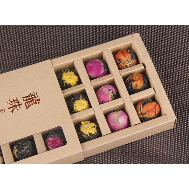 Yunnan Raw Pu'er vonný čaj 120g (18 ks) Ručně vyráběné dračí koule květiny dárková krabička
