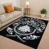 3D severský vikingský totem Vegvisir runa Valhalla Valknut Protiskluzový koberec do obývacího pokoje Měkký koberec do ložnice k pohovce, Domácí rohožka