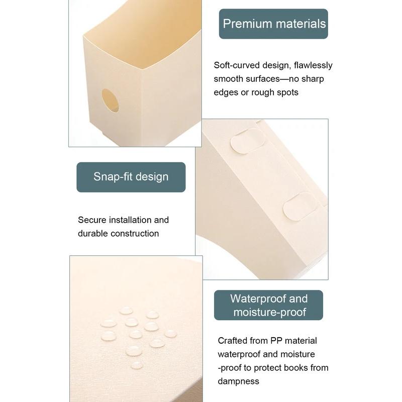 Plastic Desktop File Organizer, Student Office Document Bookends Shelf Adjustable Bookshelf Storage Box for Home School Supplies