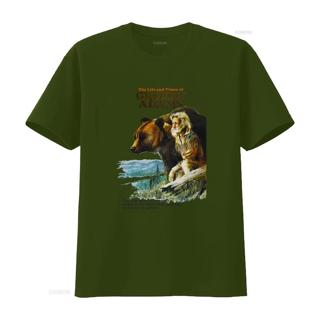 Bear The Life And Times Of Grizzly Adams Movie Retro T Shirt New Vintage Washed Casual Streetwear Stretched Stylish Breathable