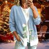 Women's Casual Trendy Christmas Print Long Sleeve Jacket for Holiday Celebrations