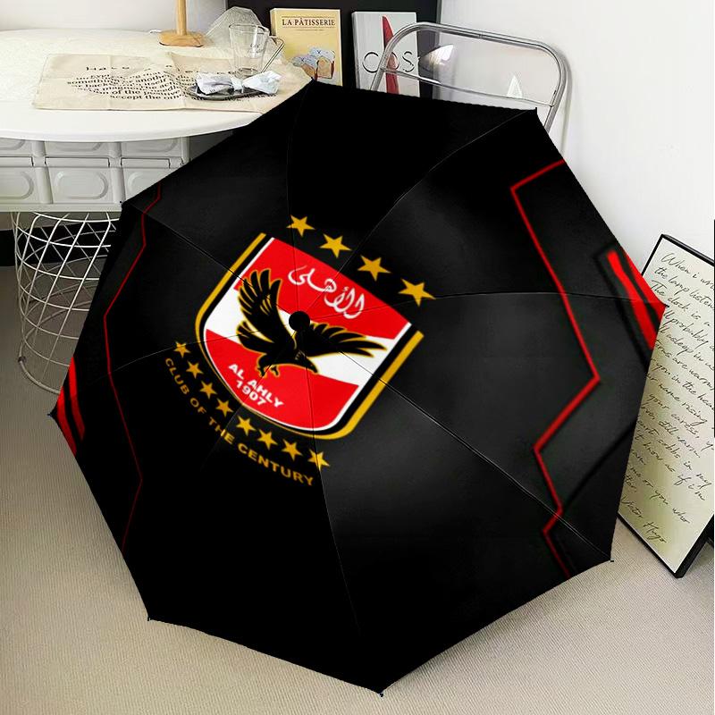 1PC Ahly Football club Printed Umbrella Folding umbrella, automatic umbrella 8-Frame for Travel, camping Fan gifts Christmas Gifts