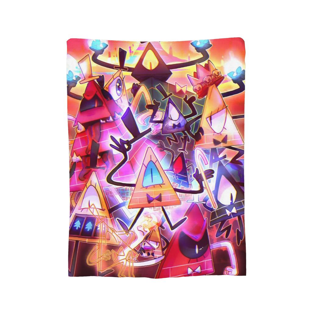 Gravitys Falls Fleece Throw Blanket Bill Cipher Mystery Blankets for Bedding Couch Lightweight Thin Plush Thin Quilt,