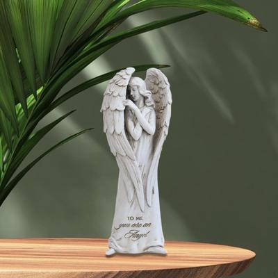 Angel Figurine Statue Ornament Sculpture for Bookshelf Fireplace Table Centerpiece Indoor Home