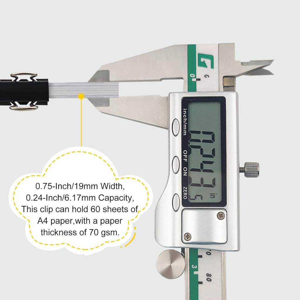 DSTELIN 96 Pack (19mm) Mini Binder Clips 3/4-Inch Small Black Paper Clamps for Office Supplies