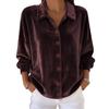 Women's Velvet Shirt with Lapel Collar In Multiple Colors