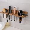 Wandmontierter Föhnhalter Holz Lockeneisenregal Praktischer WC-Föhnhalter Badezimmer