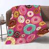 Pink Doughnut Digital-printed Polyester Bedroom Velvet Flannel Cover Blanket Fleece Soft Sofa Cover Blankets for Beds