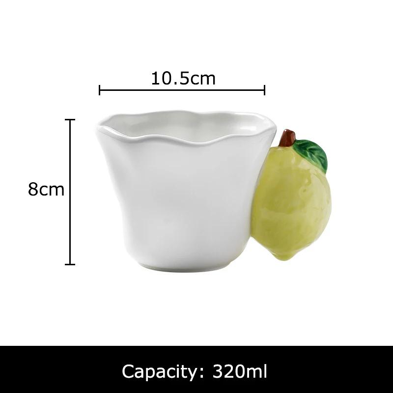 Simulated Fruits Handle Mug Fun Ceramic Cups Dining Table Coffee Mugs Afternoon Tea Teacup Water Cup Fruits Juice Container