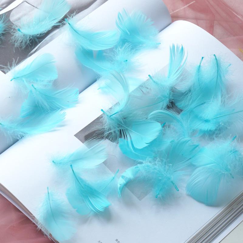 50Pcs Macaron Color Small Feather Small Goose Feather Wedding Festival Event Stage Decoration Gift Box Filling Material