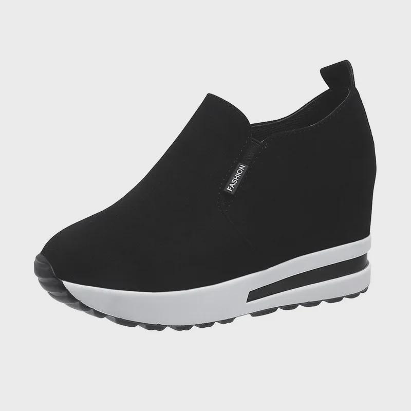 Women's Platform Loafers: New Style with Thick Soles and Raised Heels, Mid-Heeled Casual Shoes