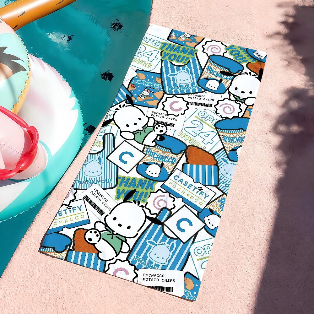 Cartoon cute P-Pochacco Towel Drying Bath Towel Applicable To Light Swimming Camping Yoga Beach Out