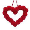 1pcs Plush Love Heart Wreath with Fuzzy Pompoms Indoor Home Decor for Proposal Kids Room Decoration Floral Wall Hanging