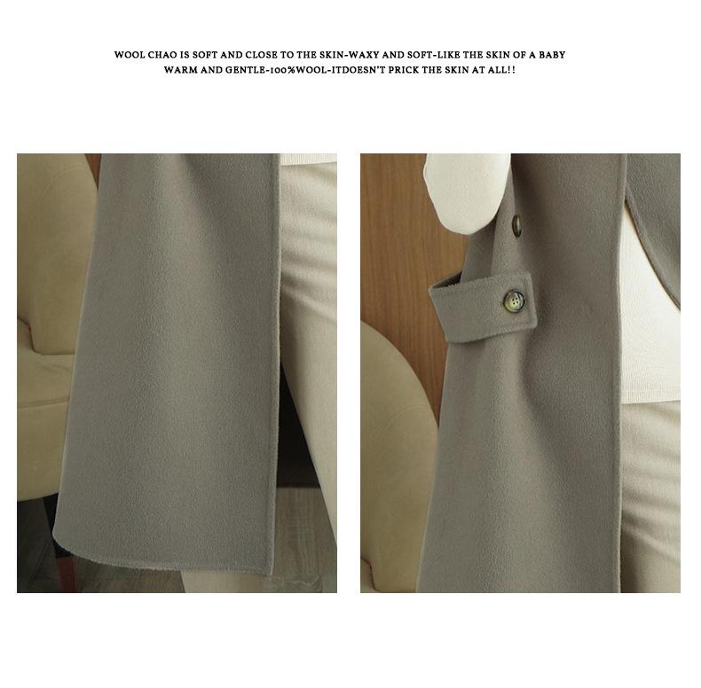 Chaleco Extra Largo de Lana 100% de Doble Cara para Mujer - Ropa Exterior Clásica Casual sin Mangas