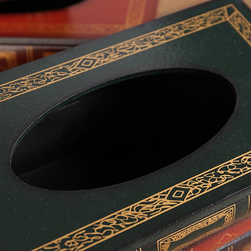 Evropský styl falešná kniha tkáňový box Vintage