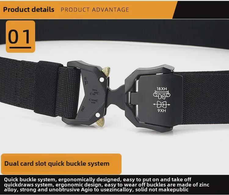 Men's Tactical Quick Release Aluminum Alloy Belt for Outdoor Sports & Military Enthusiasts