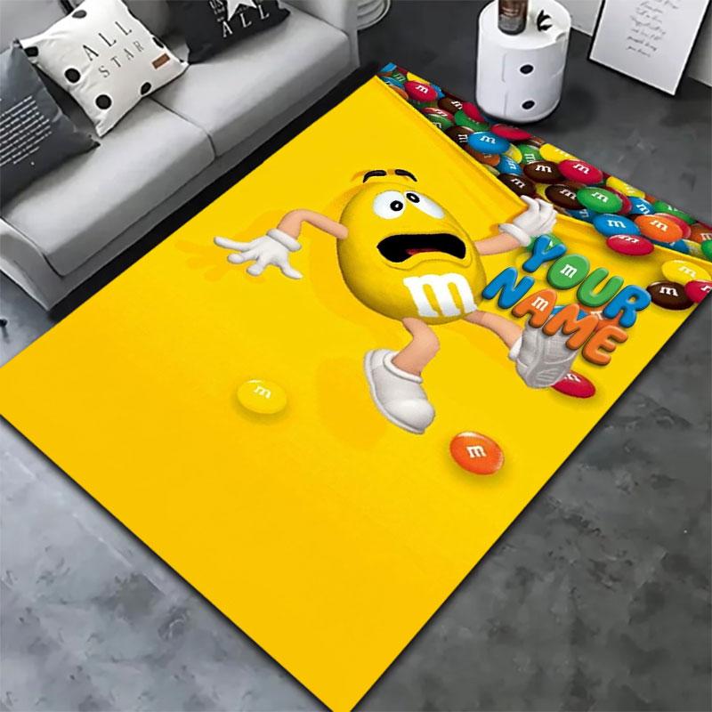 M&M's Custom Name Carpet Rug for Living Room Bedroom Home Sofa Decoration,Kids play Non-slip Floor Mat