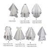 Bridal Layered Veil Headpieces with Bowknot/Floral Trim Wedding Veil Long Tulle Halloween Bridal Wedding Party Veil