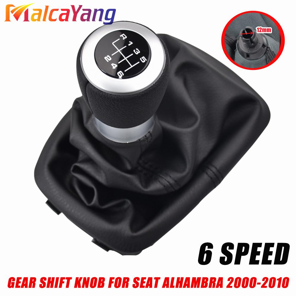 

Car Gear Shift Knob Shifter Lever PU Leather Gaiter Boot Cover Collar For Seat Alhambra 2000-2010 A Perfect Replacement 6 Speed