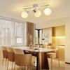Spot de plafond - NETTLIFE - 3 ampoules E14 - Blanc - Abat-jour en verre - Style Scandinave