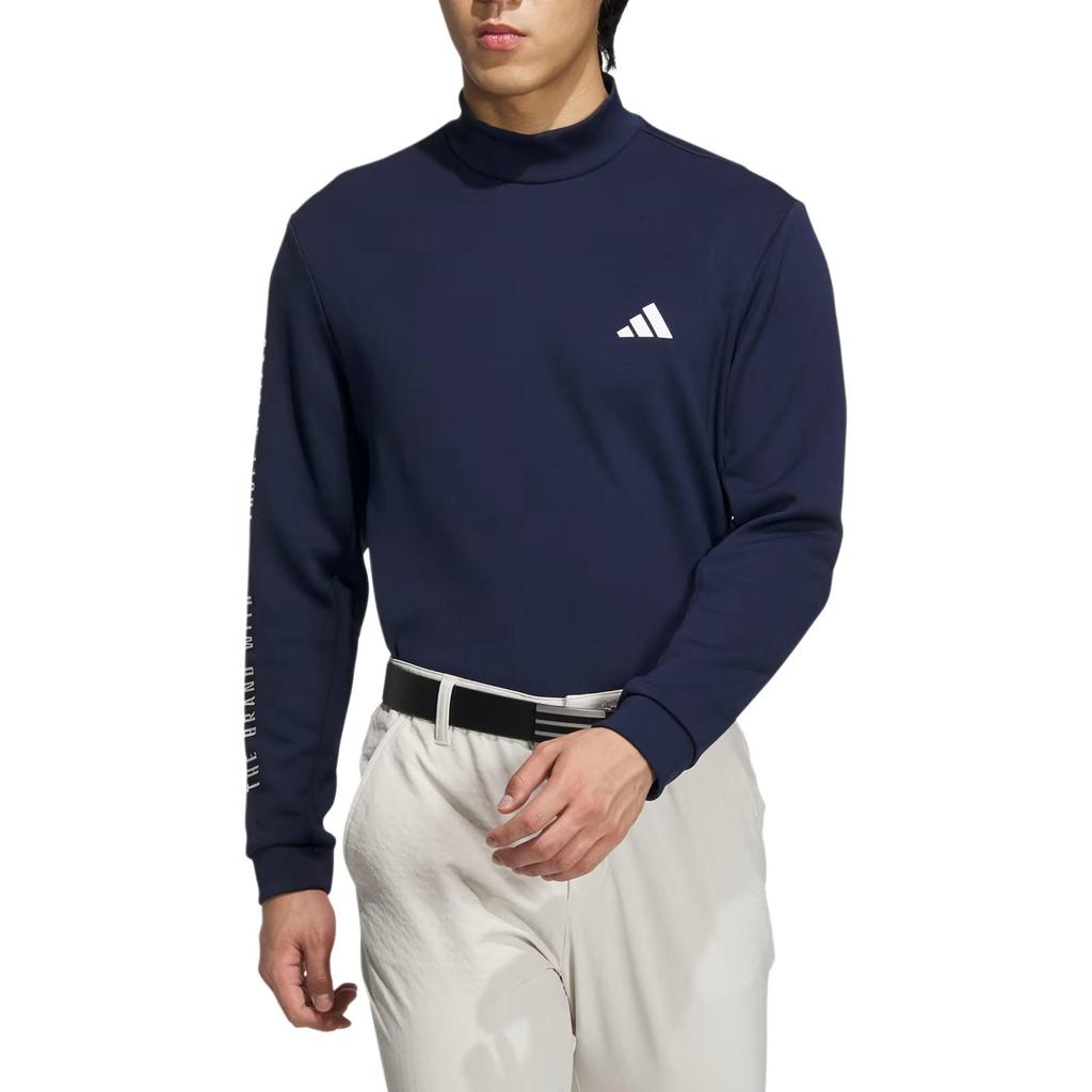 Adidas Warding Half High Neck Letter Long Sleeve T-Shirt Men Tops Navy IM6407