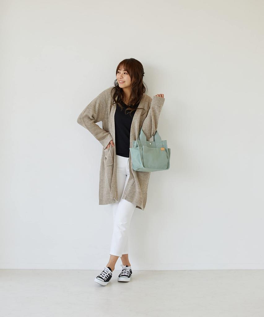 Monopia Kanvasväska med Prickar och Ränder, Sidofickor, Dam, Grön, DS-15592A