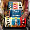 Lighthouse Scenery Blanket Personalized Name Soft Comfortable Stylish Blanket Car Blanket Perfect For Travel Camping Outdoor Home Suitable For All