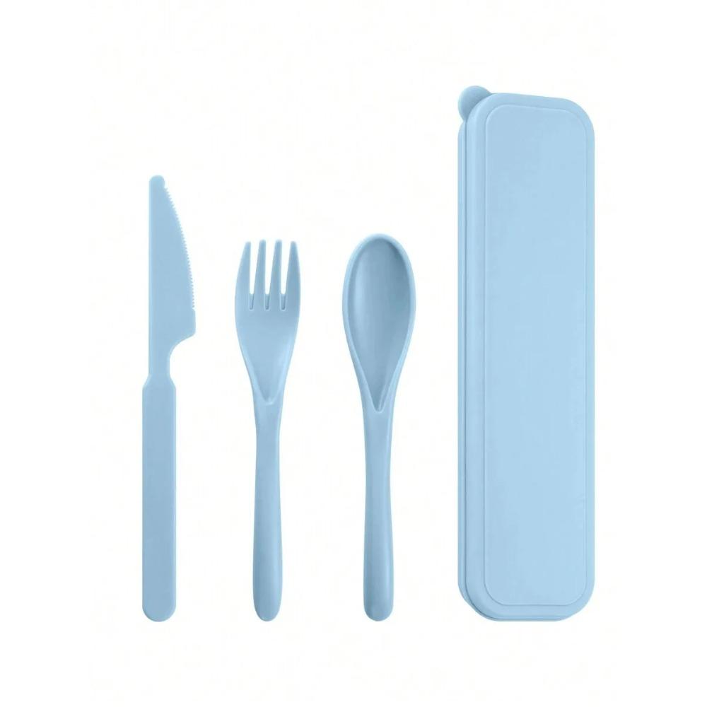 1pcs Plastic knife, fork and spoon cutlery set, reusable, portable cutlery, suitable for school, outdoor, camping, office