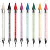 Dual Heads Acrylic Dotting Wax Pen Point Drill Pens Rhinestones Crystal Picking Nail Studs Dotter DIY Point Drill Nail Tools
