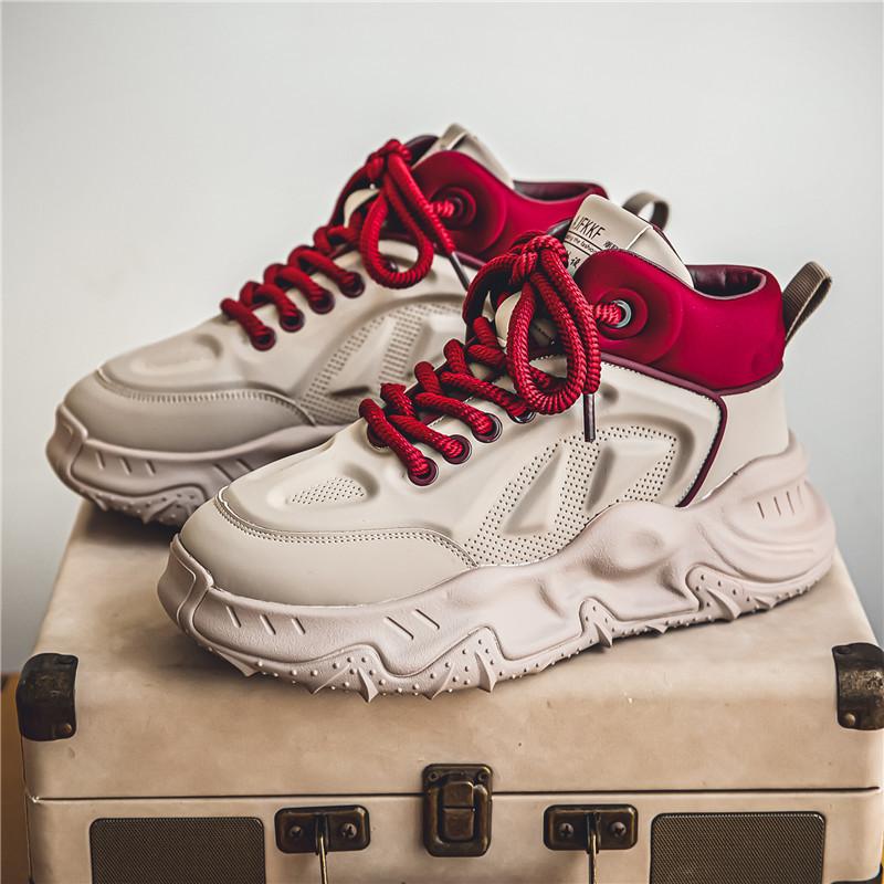 Herrenschuhe Herbst Freizeitschuhe 2024 Modetrend Hongkong-Stil Sportschuhe dicke Sohle erhöhend Dad-Schuhe Herren Douyin gleicher Stil