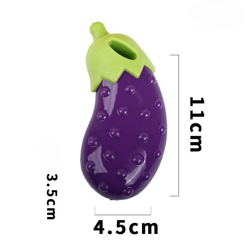 Dog Chewing Toy Bite-resistant Silicone Rubber Sound Toy Dog Speaky Toy Simulated Eggplant Dog Accessories