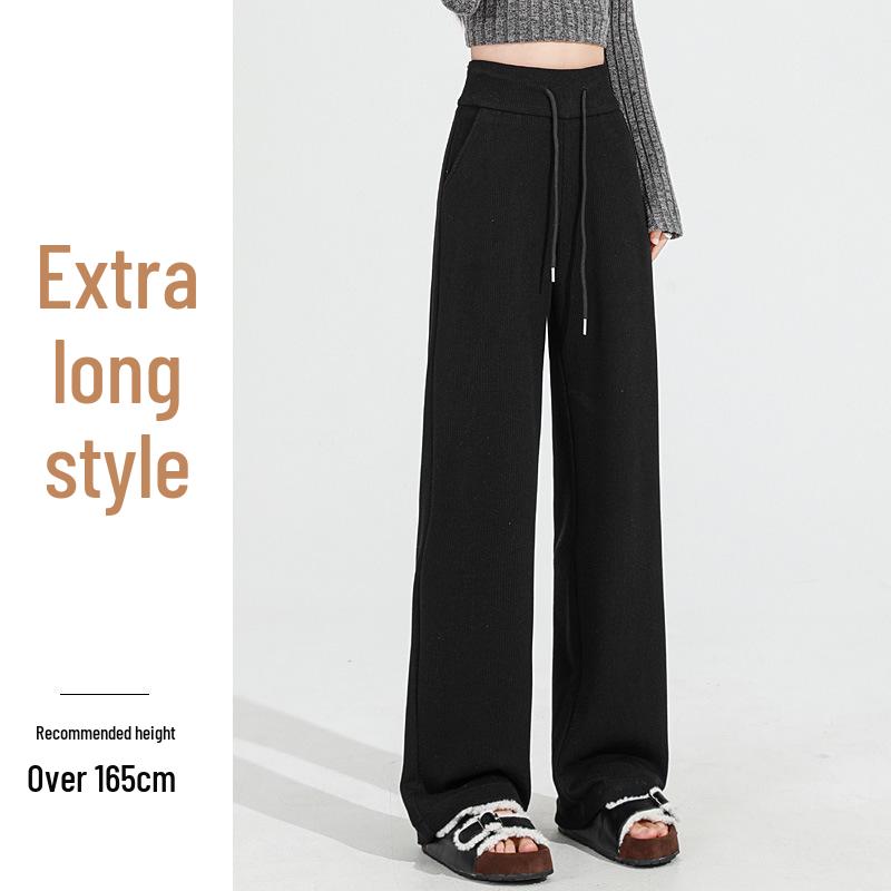 Kalhoty dámské s vysokým pasem a širokými nohavicemi v barvě mléčného čaje - Zeštíhlující a stylové pro podzim/zimu 2025