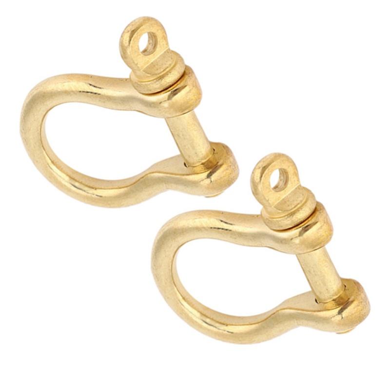 2 Σετ Κρίκος Αγκύρωσης Καθαρός Ορείχαλκος Τύπου U Μπρελόκ Γάντζος Χρυσή Συνδετική Αγκράφα 10mm