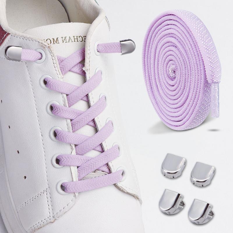 1 Pair/2 Pair No Tie Elastic Shoelaces Sneakers Laces for Kids Adults Rubber Bands Shoe LacesTieless Shoelaces for Sneakers