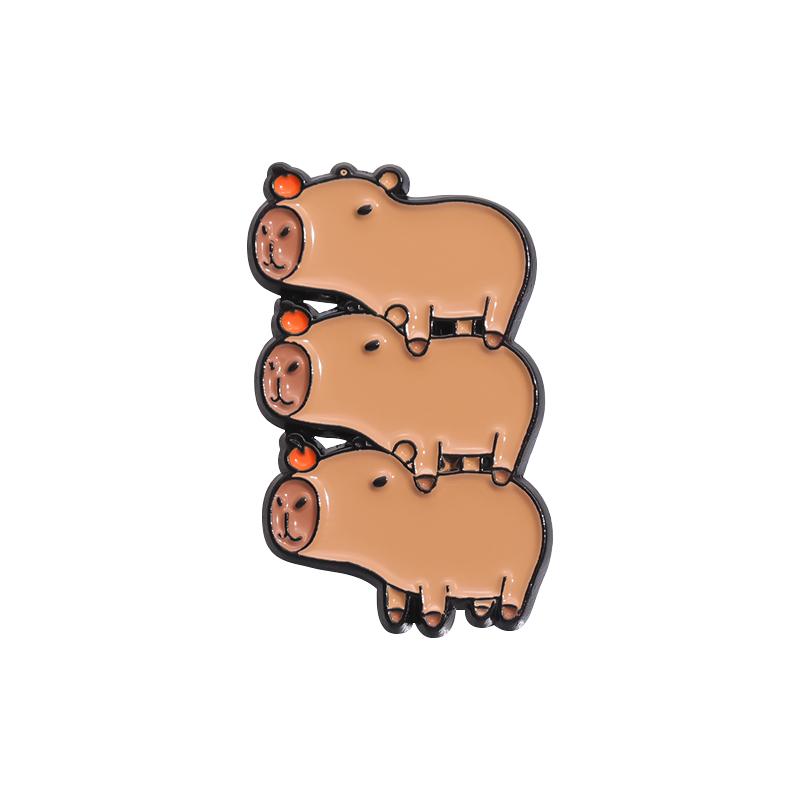 

Capybara Hippo Enamel Pins Custom Cute Funny Hippopotamus Brooches Lapel Badges Cartoon Animal Jewelry Gift for Kids Friends