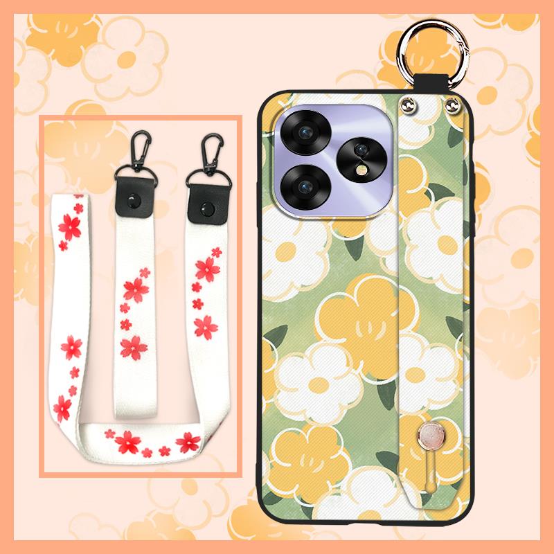 Fashion Design Wrist Strap Phone Case For UMIDIGI A15/A15C Protective Ring Anti-dust Back Cover Anti-knock Wristband