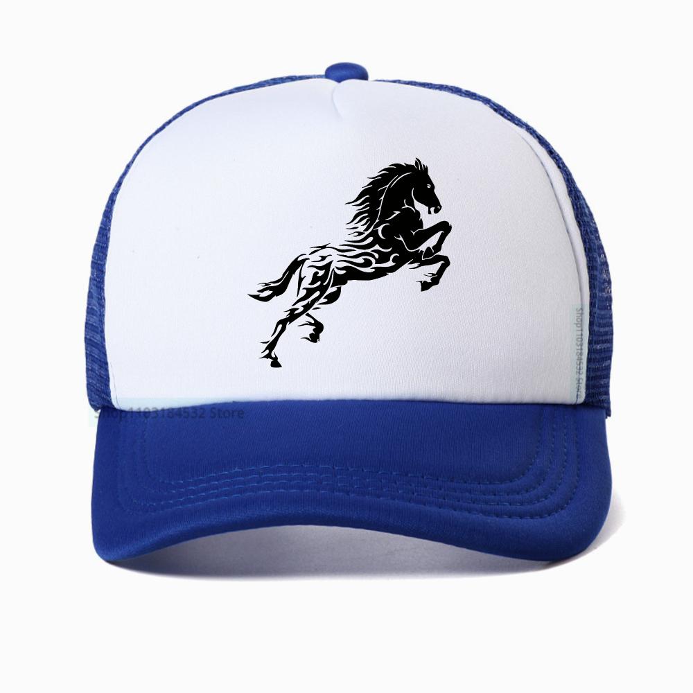 Handsome Horse Unisex Baseball Net Cap Spring Summer Outdoor Adjustable Breathable Sunscreen Hat