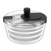Salad Spinner Hand Dehydrator Large 4.2 Quart Transparent Bowl with Built-in Strainer Fruit And Veggie Dryer Easy to Clean Plastic Kitchen Tool