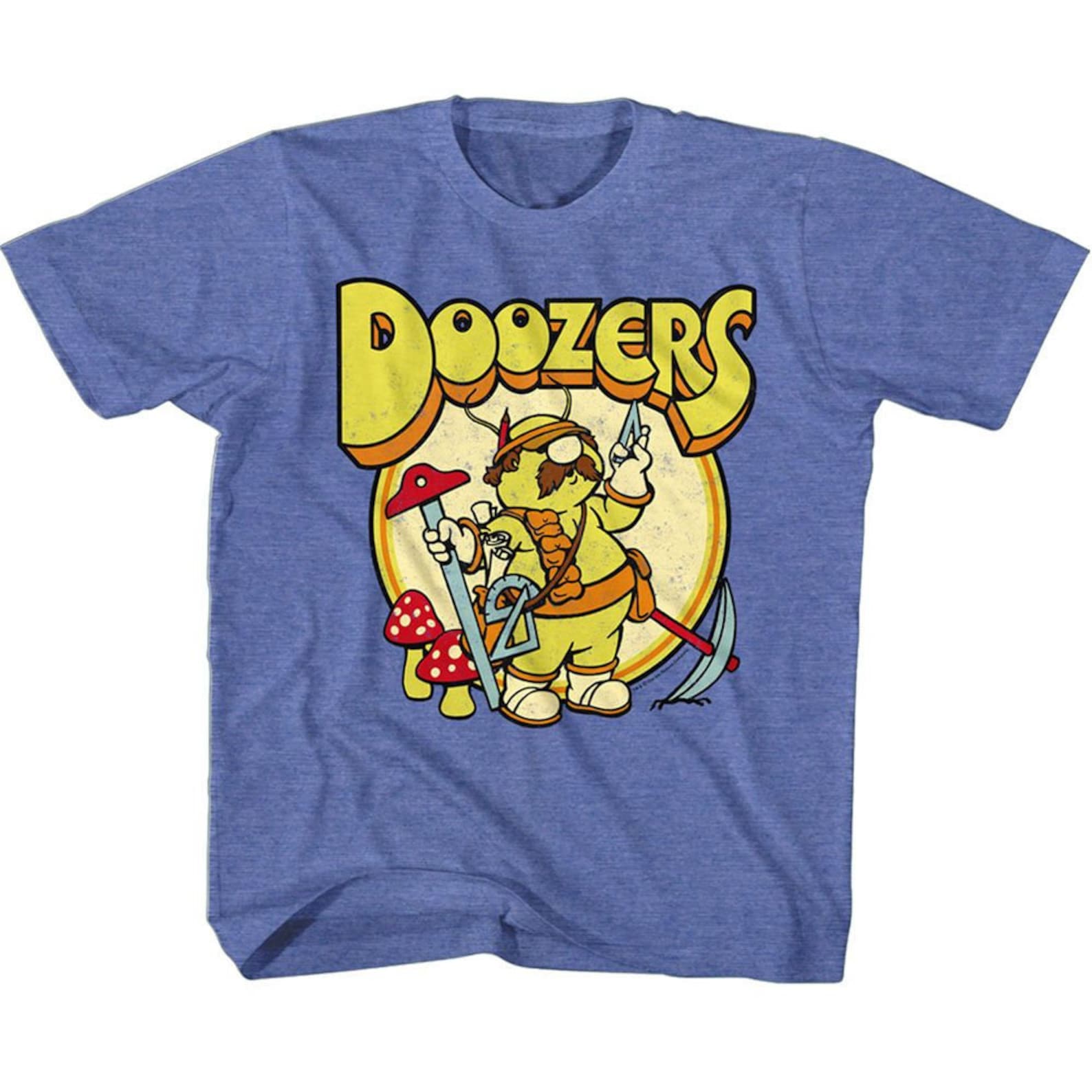 Fraggle Rock Doozers Retro Circle Royal Heather Youth T-Shirt 110